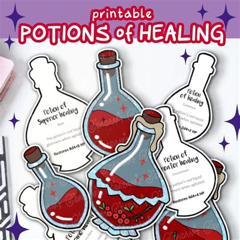 Dnd POTION of HEALING, Dungeons and Dragons, Ttrpg, Dnd Handout, Dnd ...