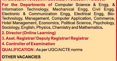 Graphic Era Biotechnology Faculty Job Openings 2020