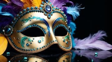 Mardi gras mask with feathers | Premium AI-generated image