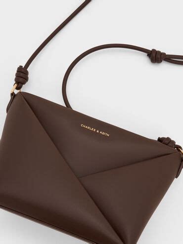 Midori Geometric Crossbody Bag - Espresso Brown - CHARLES & KEITH IN