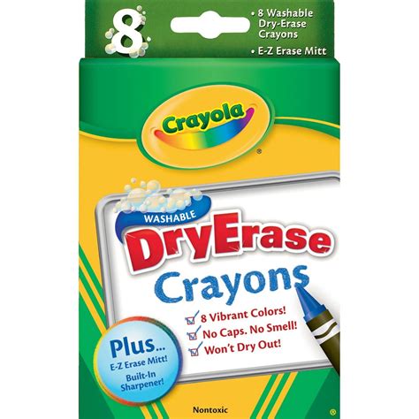 Crayola® Dry-Erase Crayons Classic Colors Set includes 8 nontoxic dry ...