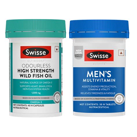 Swisse Fish Oil Omega 3 - 1500mg (40 Tablets) & Swisse Multivitamin Fo