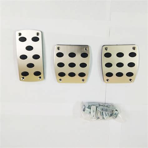 YSA Silver Color Non-Slip Racing Manual Transmission Pedal Kit