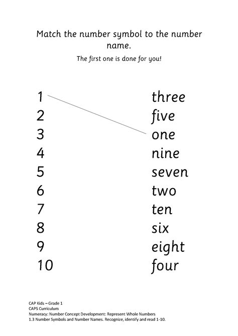 Numeracy Number Symbols and Number Names - CAPKidsPro