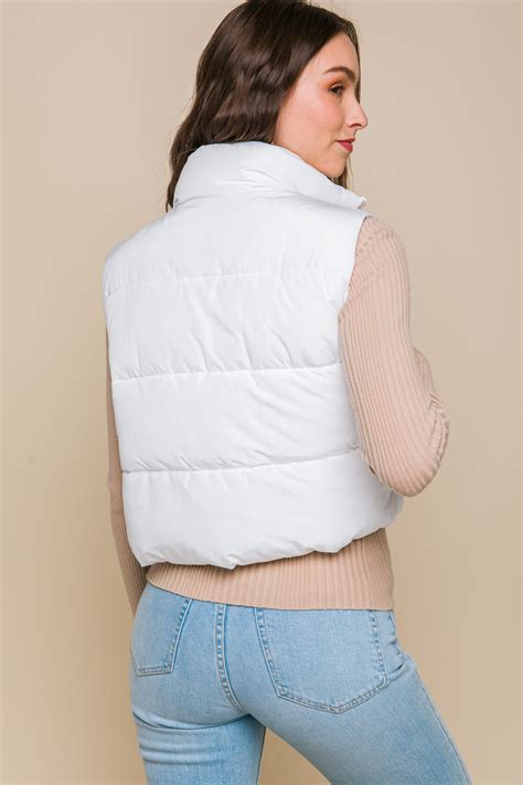Hayden Puffer Vest - WHITE | Winter Vest | White Puffer Layering ...