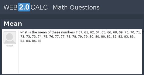 View question - Mean