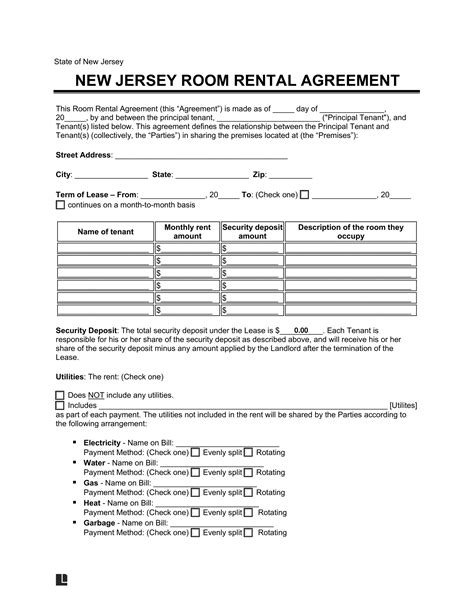 Free New Jersey Lease Agreement Templates | PDF & Word