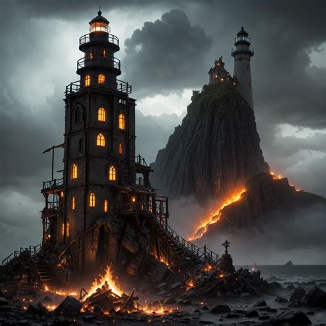 SeaArt AIで作成されたOrc Army light house attempts