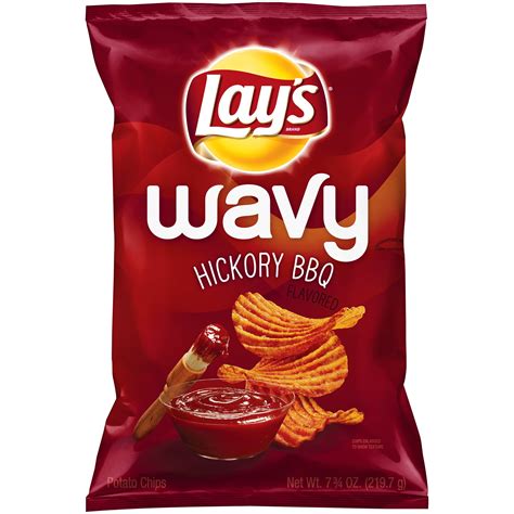 Lay's Wavy Hickory BBQ Potato Chips, 7.75 Oz. - Walmart.com