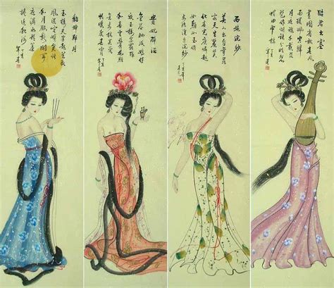 中国古代四大美女的画像_百度知道