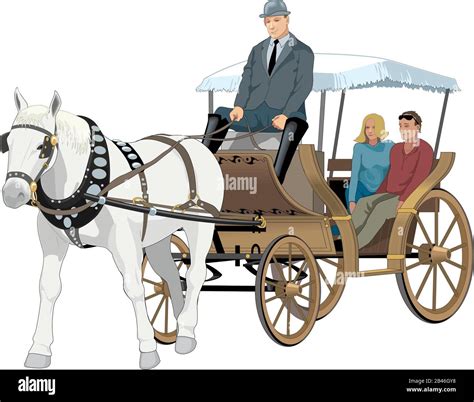 Horse Drawn Carriage Vector Illustration Stock Vector Image & Art - Alamy