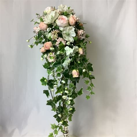 Gabriella Rose Trailing Ivy Teardrop Shower Bouquet - Village Green
