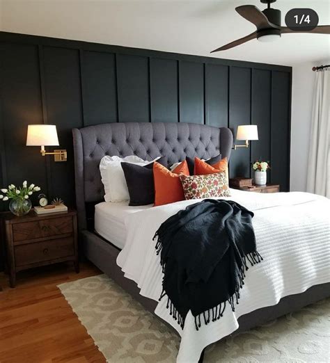 Dark grey headboard bedroom ideas – Artofit