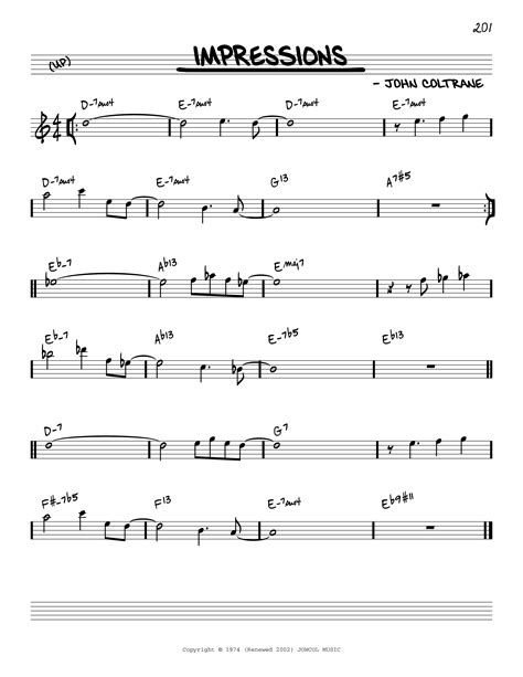 Play Official version of Impressions Sheet Music by John Coltrane for ...