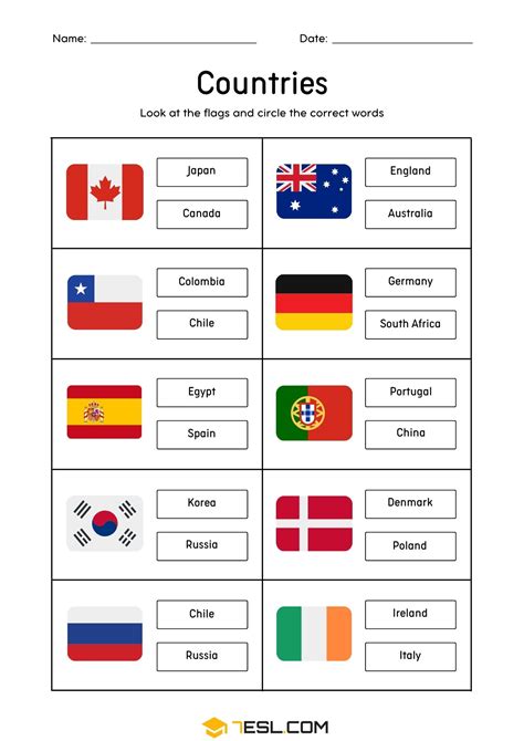 Country Worksheet 的图像结果