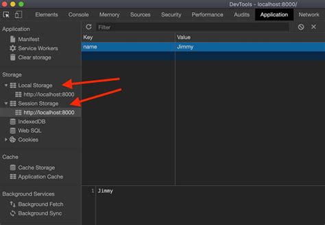 Local vs sessionStorage 的图像结果