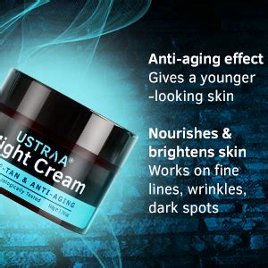 Ustraa Night Cream - De-tan & Anti-aging 50g - Dermatologically Tested ...