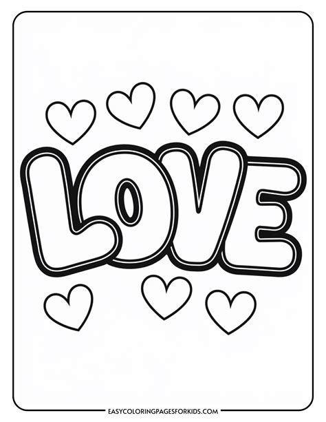 Love In Bubble Letters (7 Free Printable Pages) - Easy Coloring Pages ...