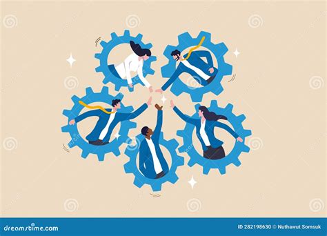 Team Working Together, Teamwork, Organization or Employee Collaboration ...