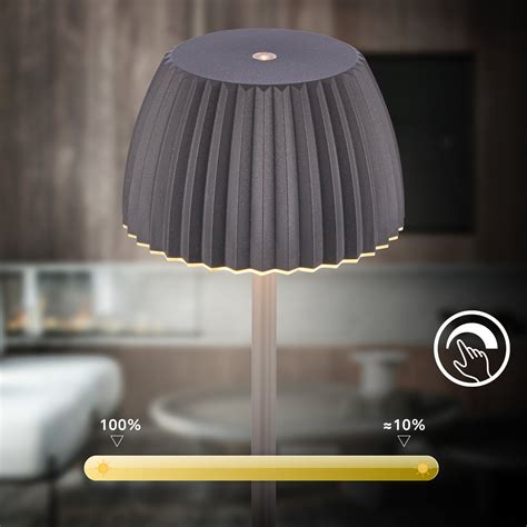 LED battery-powered floor lamp Brilo unplugged Riffle, anthracite ...