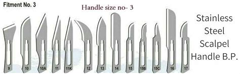 EUZA Stainless Steel Scalpel Handle B.P. for surgical blade Handle No 3 ...