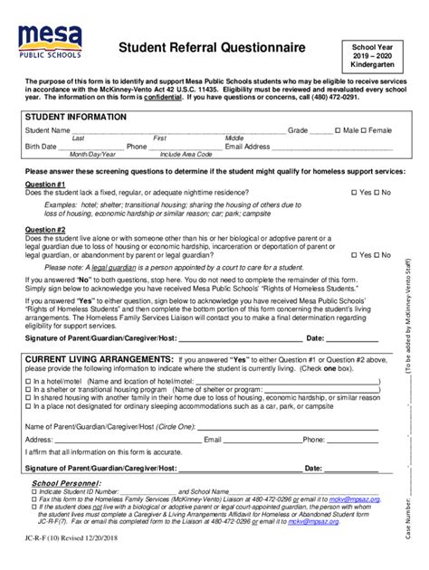 Fillable Online School Referral Questionnaire - Wild Rose Student ...