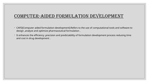 Image result for Computer Aided Formulation Development PPT