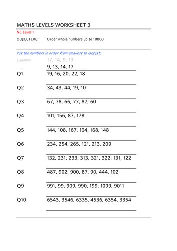 Image result for Ordering Numbers Using Resources