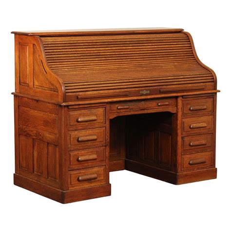 Standard Furniture Co. Antique Victorian Oak Roll Top Desk | Chairish