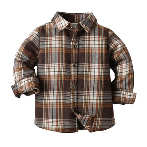 Flannel Shirt for Toddler Boys Western Cowboy Shirts Little Boys Long ...
