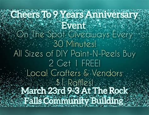 Cheers To 9 Years Anniversary Event , Rock Falls Community Building, 23 ...