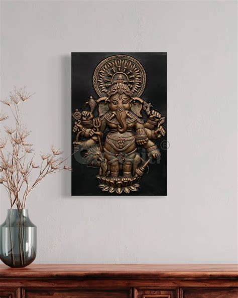 Buy Drishti Ganesha 3D Relief Mural Wall Art Online - Artociti
