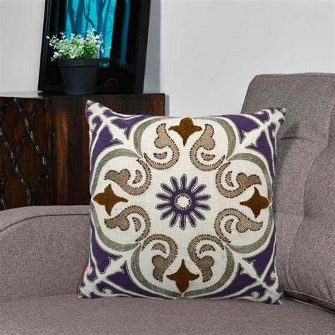 Buy Embroidered Cotton Polyester Cushion Cover at Discounted Price ...