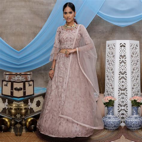 Engrossing Dusty Purple Colored Party Wear Heavy Embroidered Net ...
