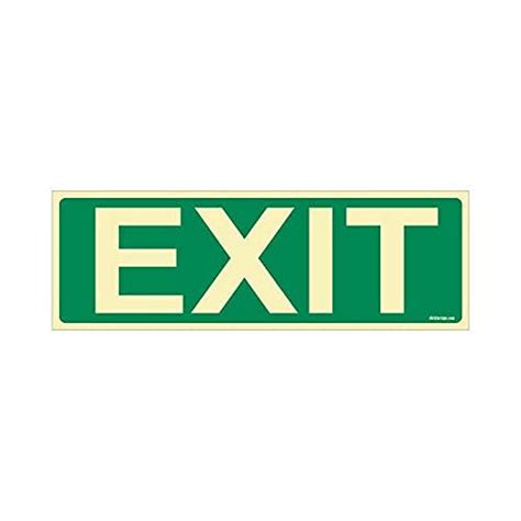 Clickforsign Glow In the Dark Exit Sign Board - Pack of 2 : Amazon.in ...