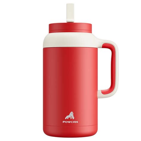 Amazon.com | POWCAN 64 oz Mug Tumbler with Handle, 2-in-1 Straw Lid ...