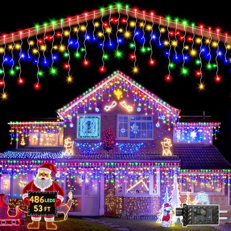 Christmas Lights Outdoor, 53 FT 486 LED Christmas Lights for Outside ...