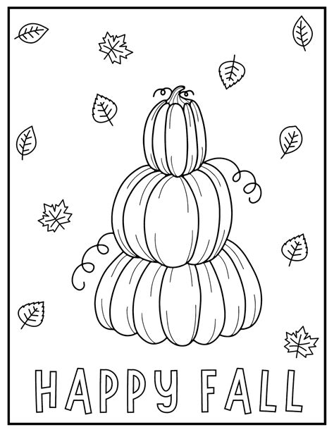 Fall Pumpkin Color Pages