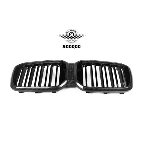Dry Carbon Fiber Double Slat Gloss Black Center Mesh Grill Grille Fron ...