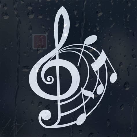 ISEE 360® Treble Clef Around The Notes Car Graphic Decal Vinyl Adhesive ...