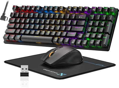Amazon.in: Buy Wireless Mechanical Gaming Keyboard and Mouse, 98 Keys ...