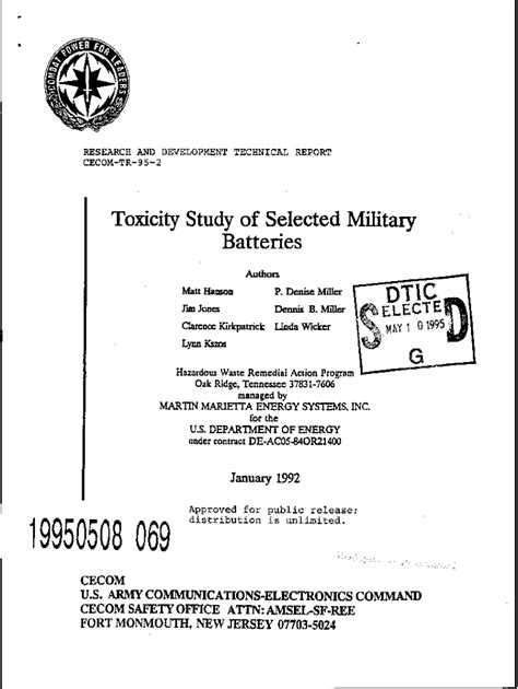 Fillable Online Toxicity Study of Selected Military Batteries ...
