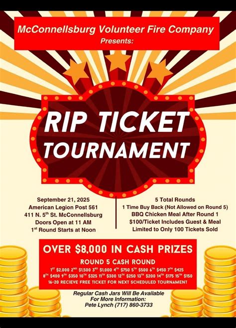Rip Ticket Tournament, American Legion Post 561, Mc Connellsburg, 21 ...