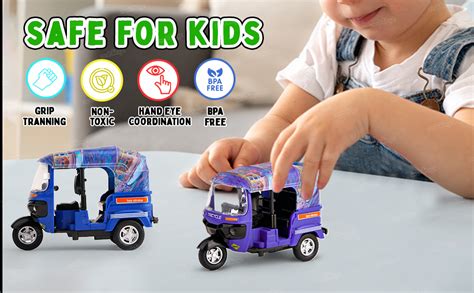 Buy Zest 4 Toyz Auto Rickshaw Toy for Kids with Pull Back Action ...