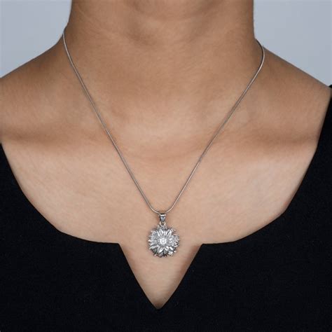 Artklim Silver Plated Sunflower Pendant Necklace
