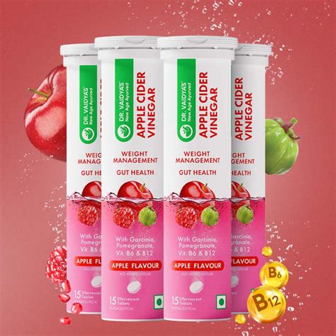 Shop Apple Cider Vinegar Effervescent Tablets Online | Dr. Vaidya's