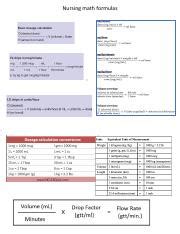 Image result for Nursing Math Formulas