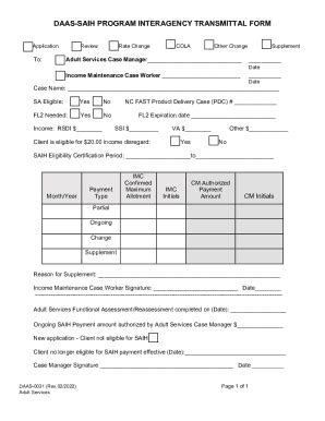 Fillable Online policies.ncdhhs.govdivisionalaging-and-adultDAAS-SAIH ...
