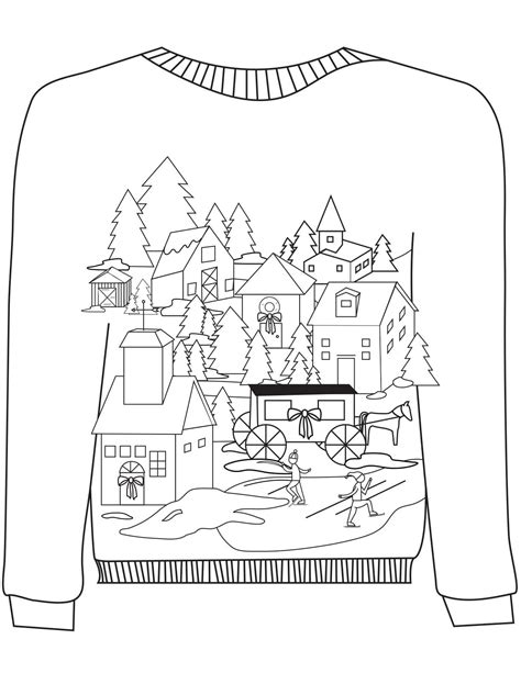 Pretty Christmas Sweater coloring page - Download, Print or Color ...