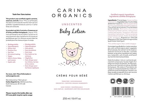 Carina Organics Loción extra suave para bebé, orgánica y natural, para ...